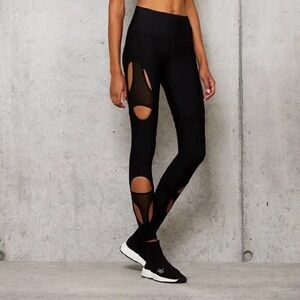 Alo Black Arch Mesh Cutout Leggings